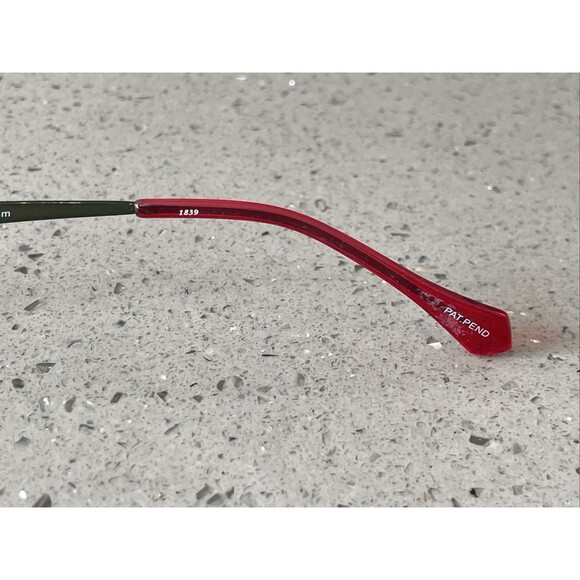 SMART CLIP Eyeglasses Frames ONLY 300 47-19-140 Burgundy/Lime Half Rim red - Picture 7 of 13